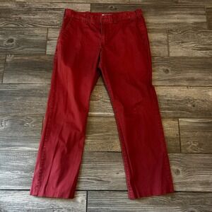 Express Finn Red Chinos Pants‎ Men's Size 30 30 Flat Front Casual